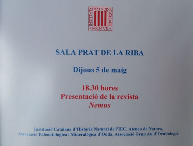 Presentaci Nemus a l'Institut d'Estudis Catalans