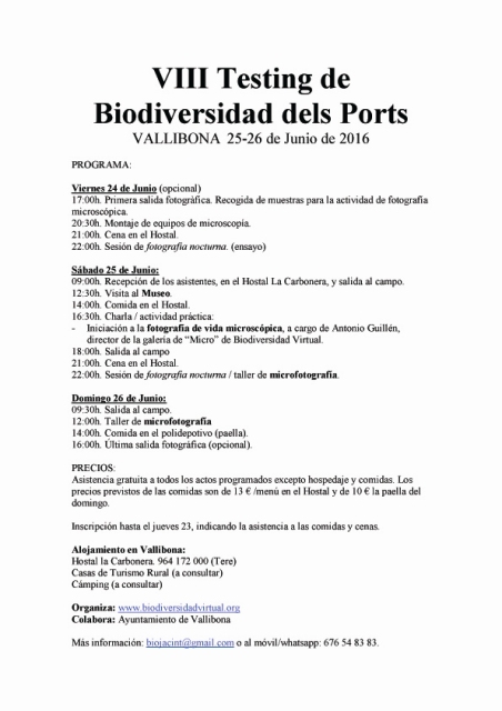 Testing biodiversitat els Ports Vallibona